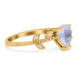 Leaf Style Pear Natural Stone Beaded Ring