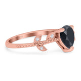 Leaf Style Pear Natural Stone Beaded Ring