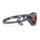 Leaf Style Pear Natural Stone Beaded Ring