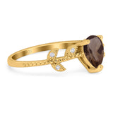 Leaf Style Pear Natural Stone Beaded Ring