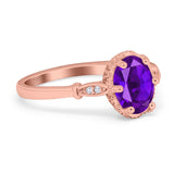 Vintage Style Oval Natural Stone Ring