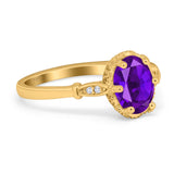 Vintage Style Oval Natural Stone Ring