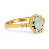 Vintage Style Oval Natural Stone Ring