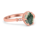 Vintage Style Oval Natural Stone Ring