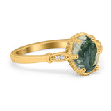 Vintage Style Oval Natural Stone Ring
