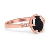 Vintage Style Oval Natural Stone Ring