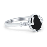 Vintage Style Oval Natural Stone Ring