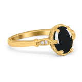 Vintage Style Oval Natural Stone Ring