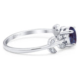 Round Natural Stone Leaf Style Ring