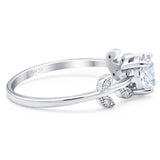 Round Natural Stone Leaf Style Ring