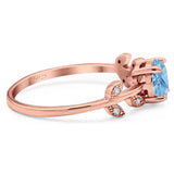 Round Natural Stone Leaf Style Ring