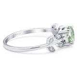 Round Natural Stone Leaf Style Ring