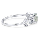 Round Natural Stone Leaf Style Ring