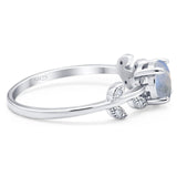 Round Natural Stone Leaf Style Ring