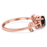 Round Natural Stone Leaf Style Ring