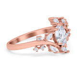 Floral Oval Natural Stone Wedding Ring