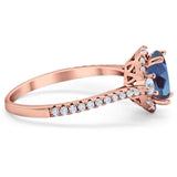 Art Deco Oval Natural Stone Halo Ring