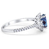 Art Deco Oval Natural Stone Halo Ring