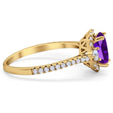 Art Deco Oval Natural Stone Halo Ring