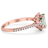 Art Deco Oval Natural Stone Halo Ring