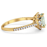 Art Deco Oval Natural Stone Halo Ring