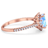 Art Deco Oval Natural Stone Halo Ring