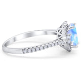 Art Deco Oval Natural Stone Halo Ring