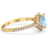 Art Deco Oval Natural Stone Halo Ring