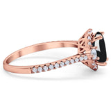 Art Deco Oval Natural Stone Halo Ring