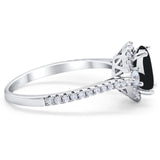 Art Deco Oval Natural Stone Halo Ring