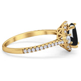 Art Deco Oval Natural Stone Halo Ring