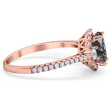 Art Deco Oval Natural Stone Halo Ring