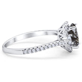 Art Deco Oval Natural Stone Halo Ring