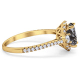 Art Deco Oval Natural Stone Halo Ring