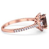 Art Deco Oval Natural Stone Halo Ring