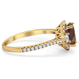 Art Deco Oval Natural Stone Halo Ring