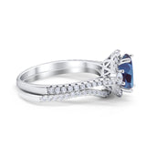 Two Piece Oval Natural Stone Bridal Ring