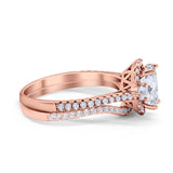 Two Piece Oval Natural Stone Bridal Ring