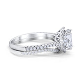 Two Piece Oval Natural Stone Bridal Ring