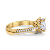Two Piece Oval Natural Stone Bridal Ring
