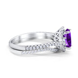 Two Piece Oval Natural Stone Bridal Ring