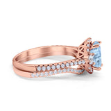 Two Piece Oval Natural Stone Bridal Ring