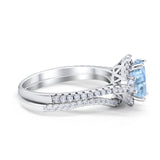 Two Piece Oval Natural Stone Bridal Ring