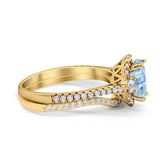 Two Piece Oval Natural Stone Bridal Ring