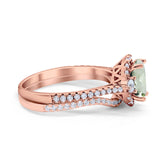 Two Piece Oval Natural Stone Bridal Ring