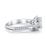 Two Piece Oval Natural Stone Bridal Ring