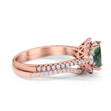 Two Piece Oval Natural Stone Bridal Ring