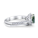 Two Piece Oval Natural Stone Bridal Ring