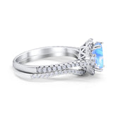 Two Piece Oval Natural Stone Bridal Ring