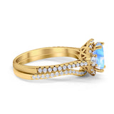 Two Piece Oval Natural Stone Bridal Ring